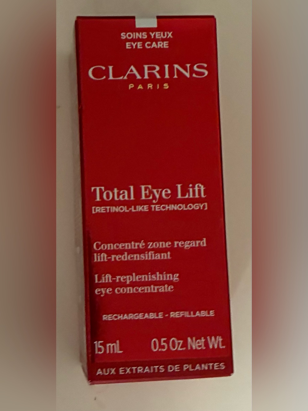 NEW Clarins Total Eye Lift Retinol-Like Technology Eye Concentrate 15ml 0.5oz